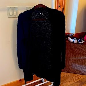 Black, women’s small, cardigan wrap, long